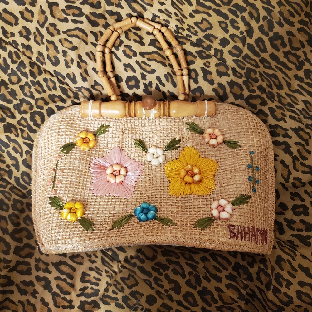 Vintage Souvenir Straw Bahama Bag